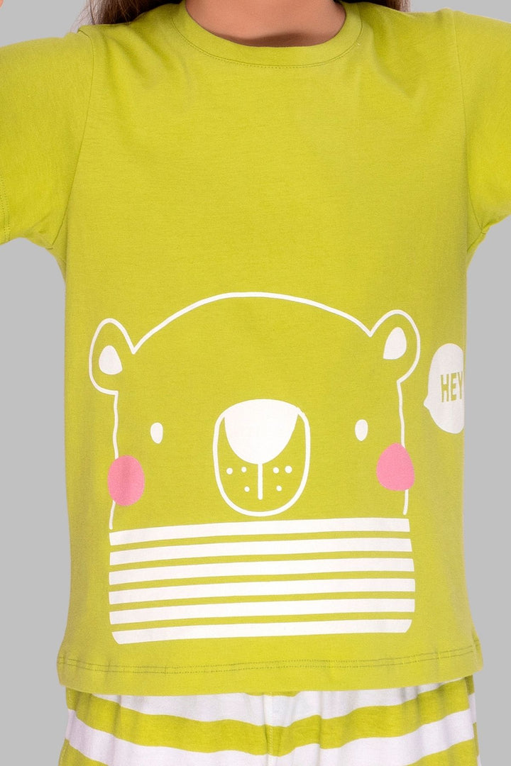 3 Piece Nightsuits Top Pajama Shorts Sets For Girls