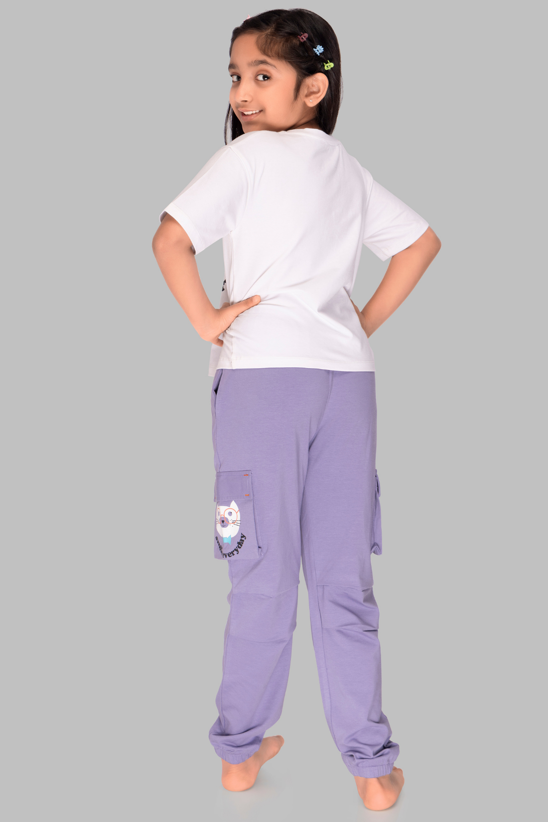 Lavender Dream: Smile Everyday Girls' Jogger Night Suit