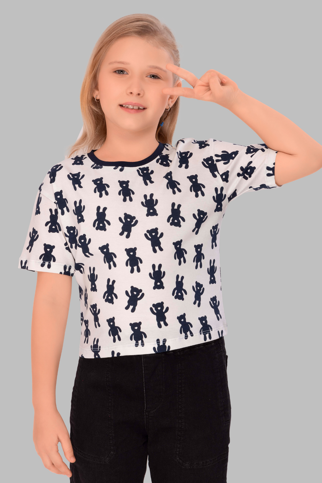 Black And White Lounge Tshirts For Girls TEE 25112