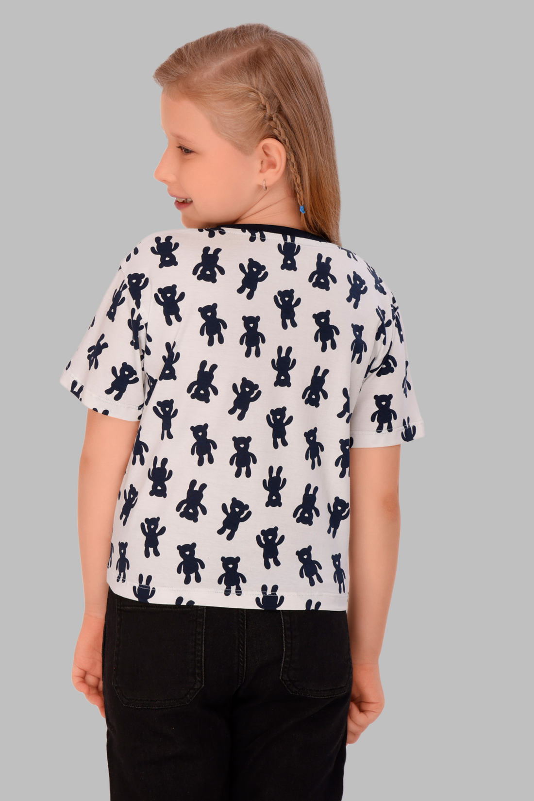 Black And White Lounge Tshirts For Girls TEE 25112