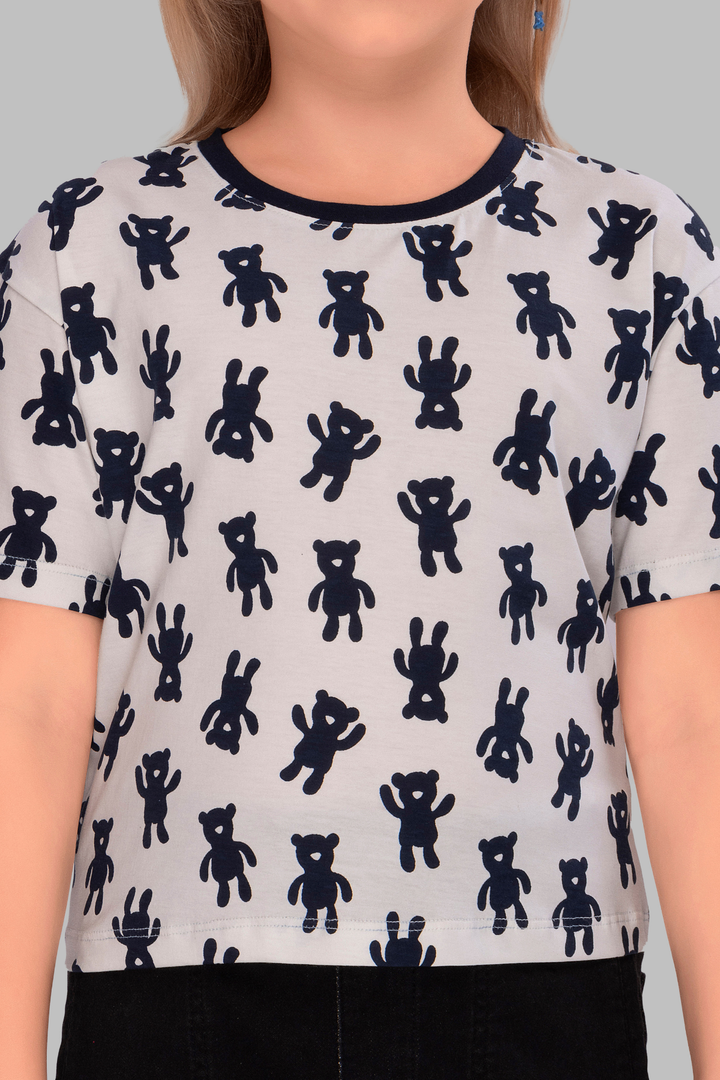 Black And White Lounge Tshirts For Girls TEE 25112