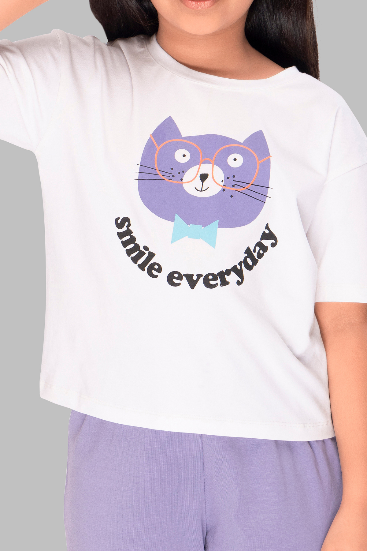 Lavender Dream: Smile Everyday Girls' Jogger Night Suit