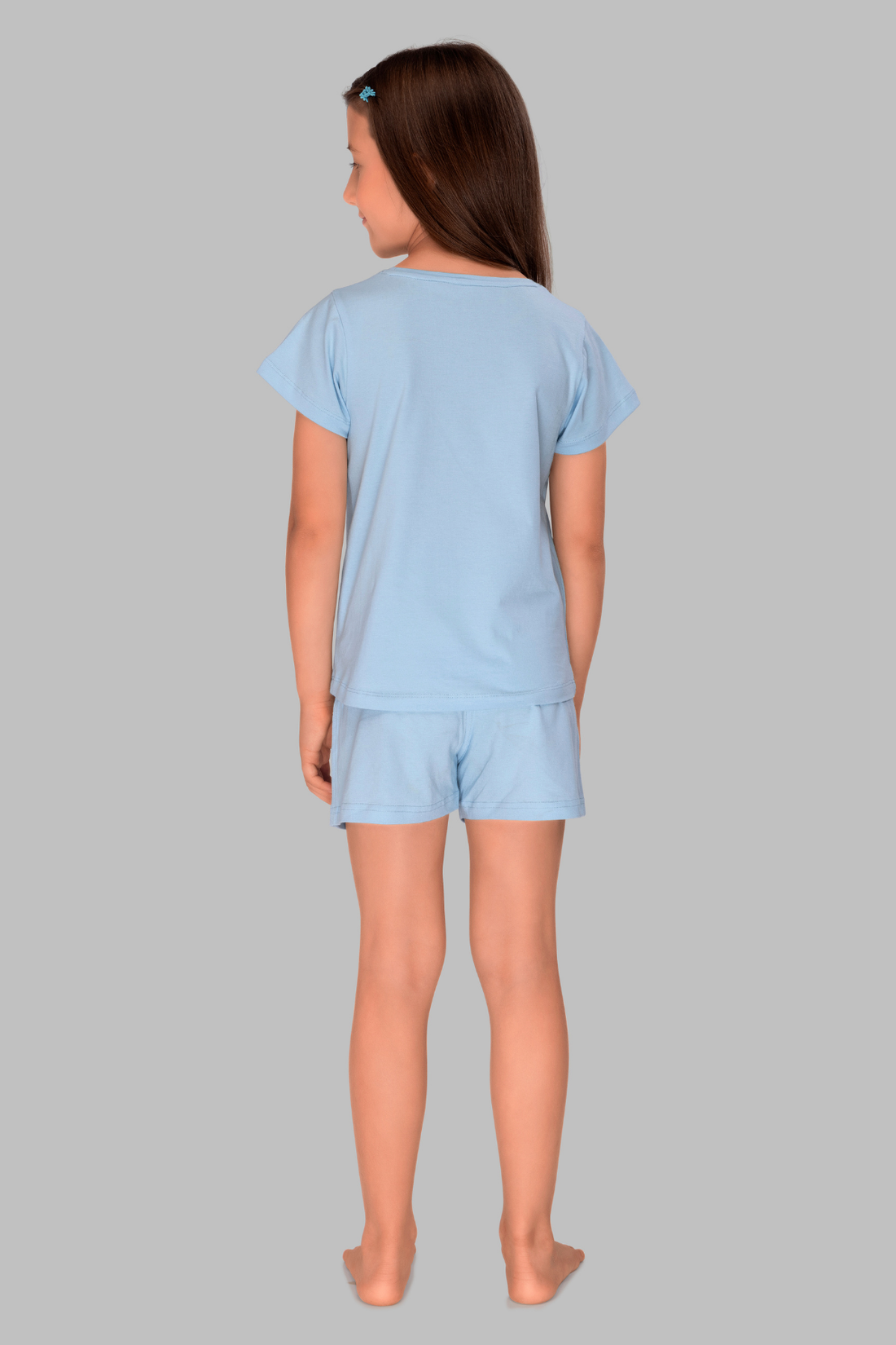 Lazy Kitty Shorts Set For Girls