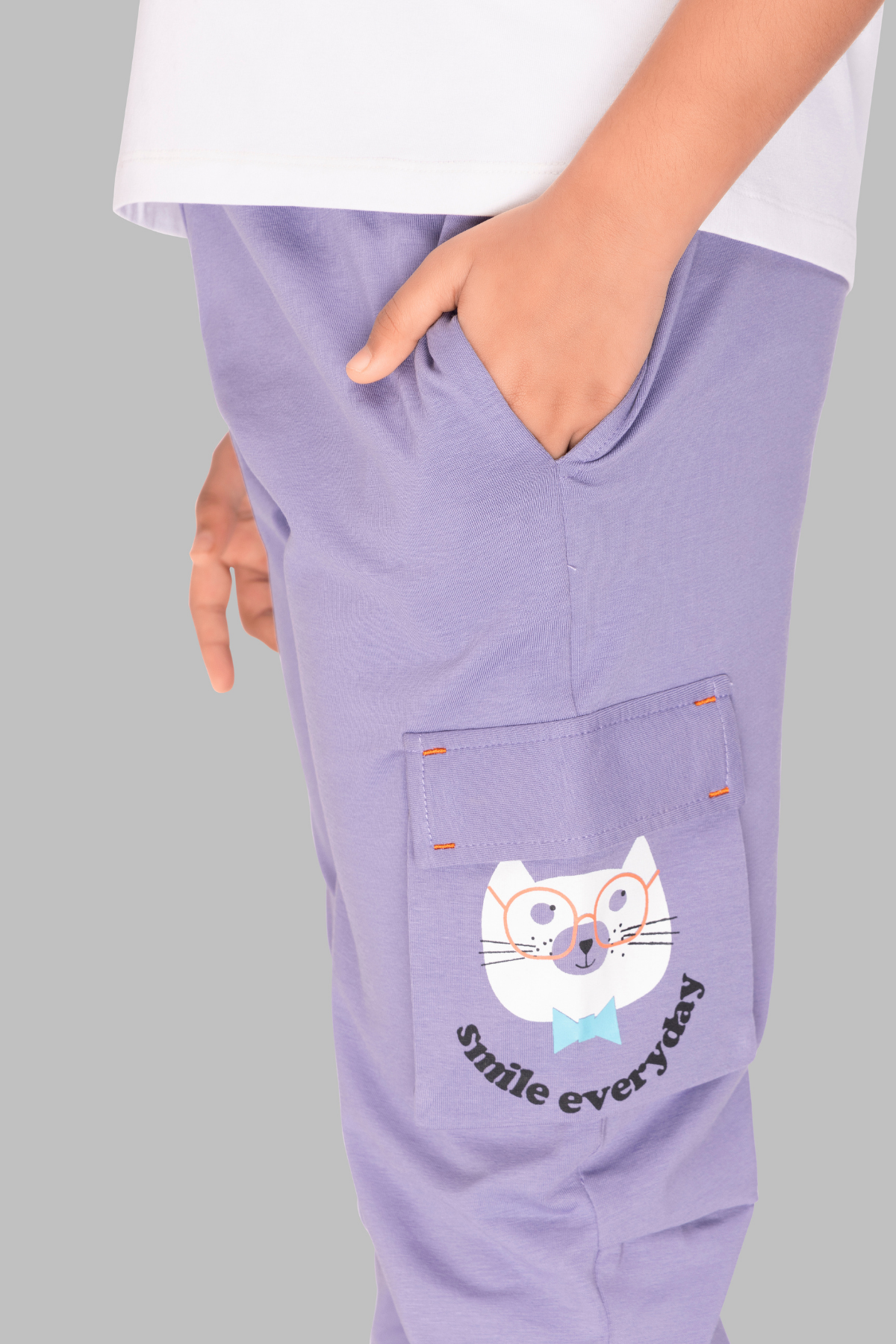 Lavender Dream: Smile Everyday Girls' Jogger Night Suit JG 25020