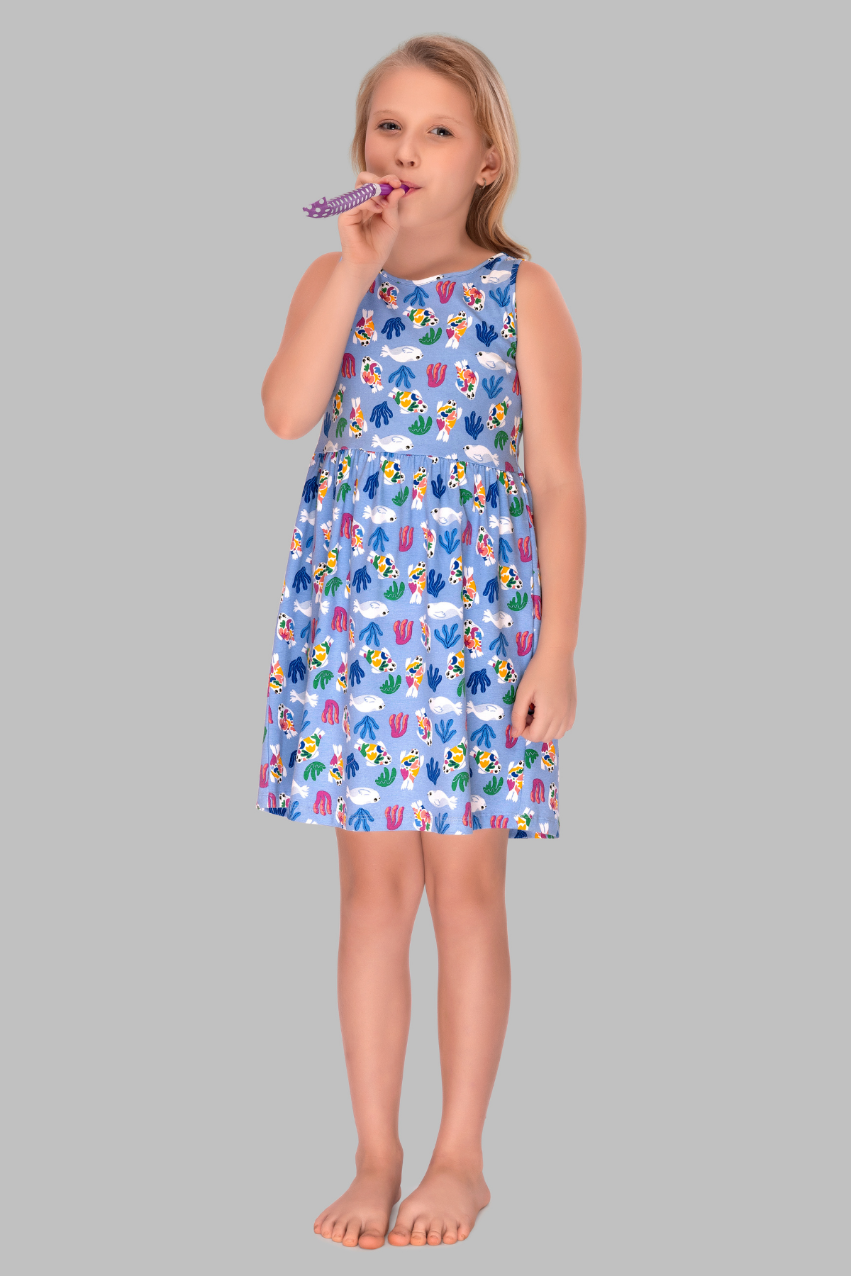 Aqua Underwater Wonderland Lounge Frock For Girls