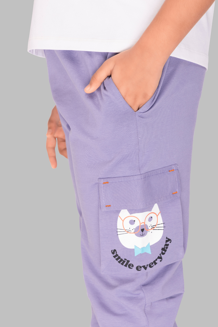 Lavender Dream: Smile Everyday Girls' Jogger Night Suit