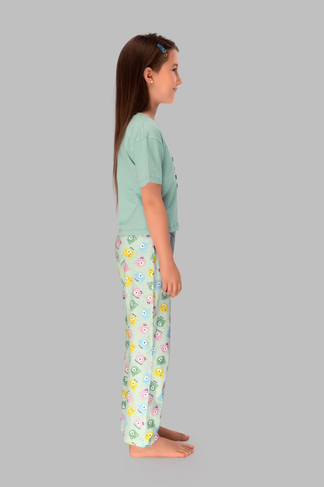 Teddy Dreams Top Pajama Set For Girls