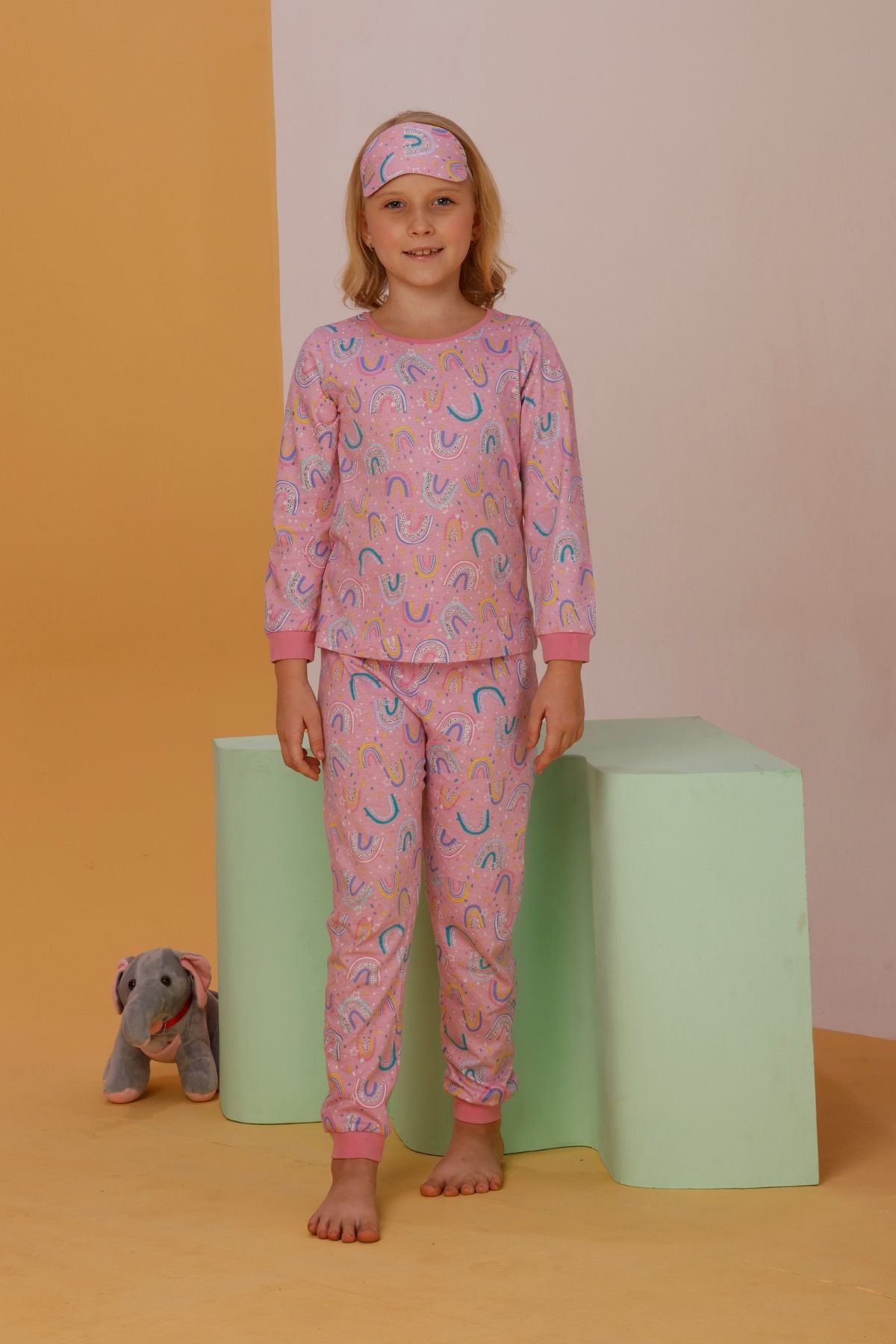Rainbow Cute Cozy Nightsuits Top Pajama Set For Girls