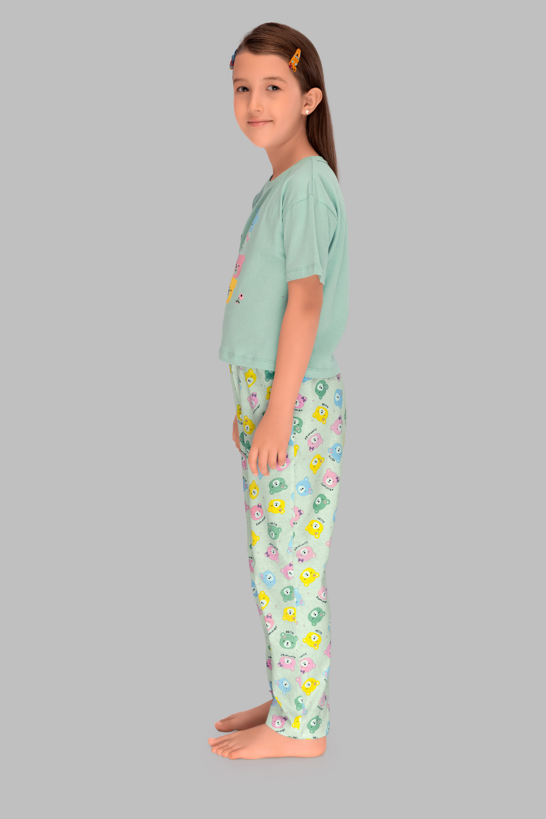 Teddy Dreams Top Pajama Set For Girls