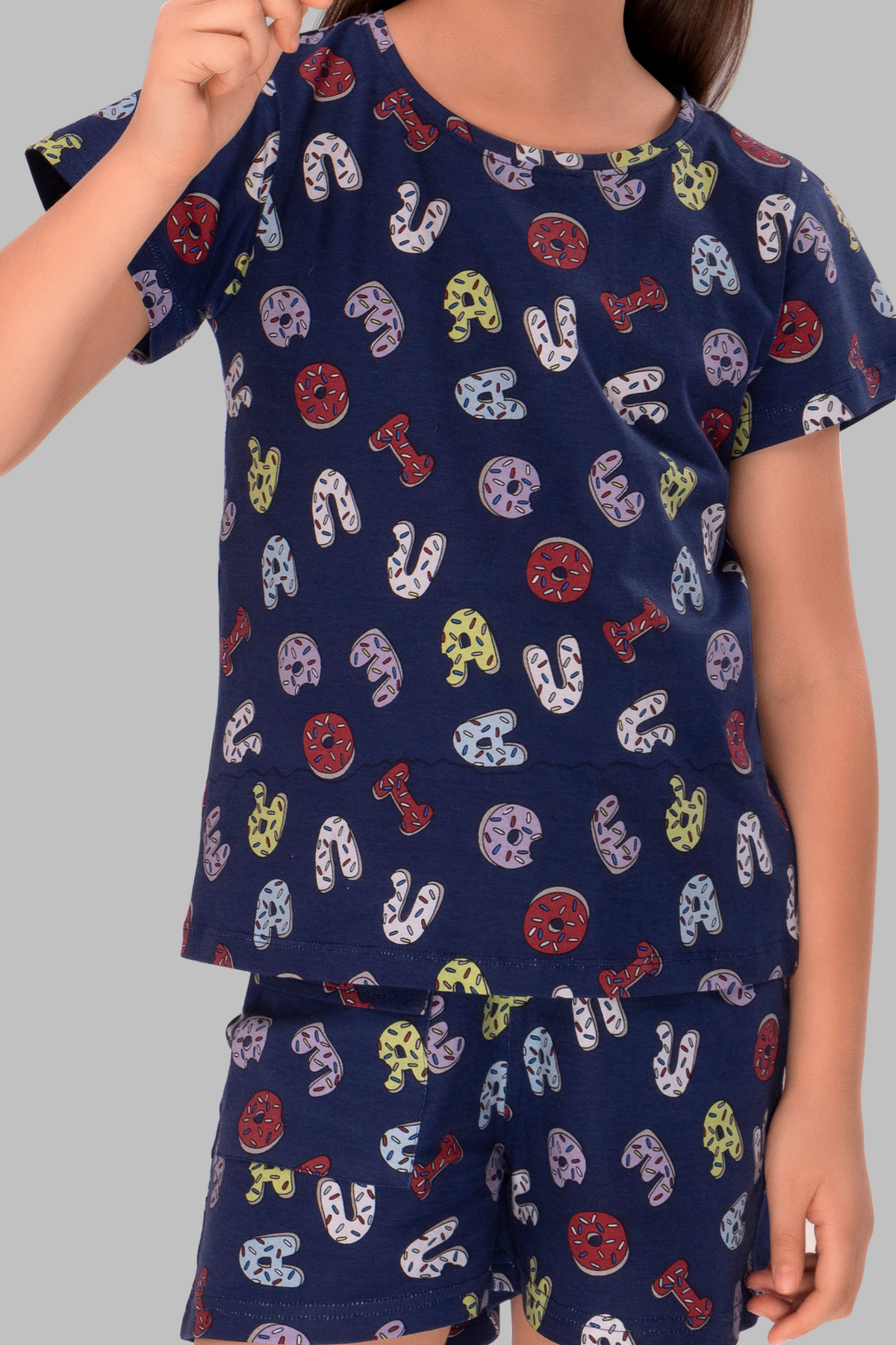 ABC Printed Shorts Set For Girls SH 25054