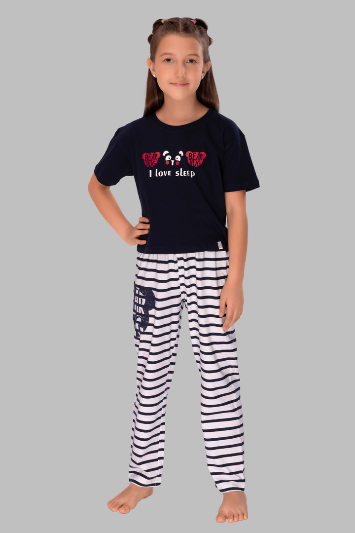 Stylish Stripes: Girls' Pajama Top Sets PJ 25006