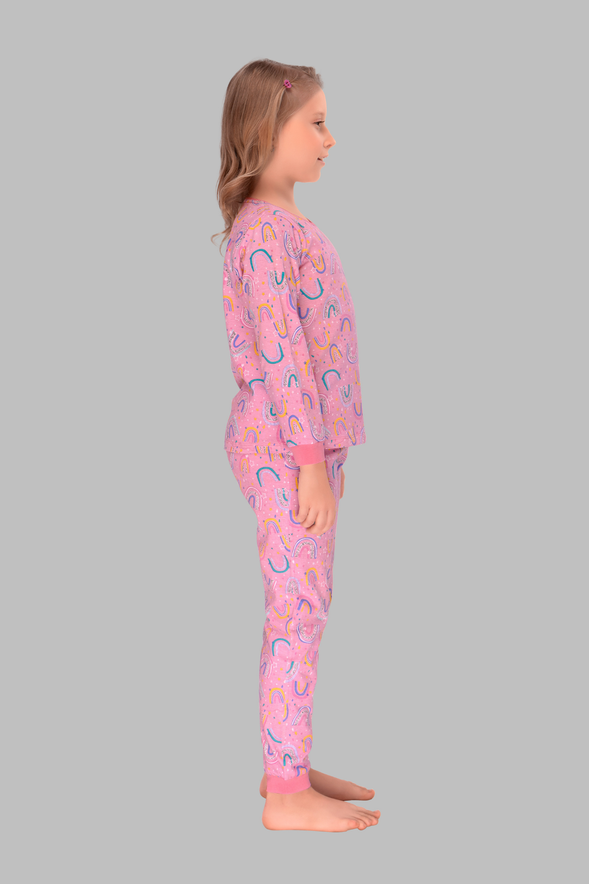 Rainbow Cute Cozy Nightsuits Top Pajama Set For Girls
