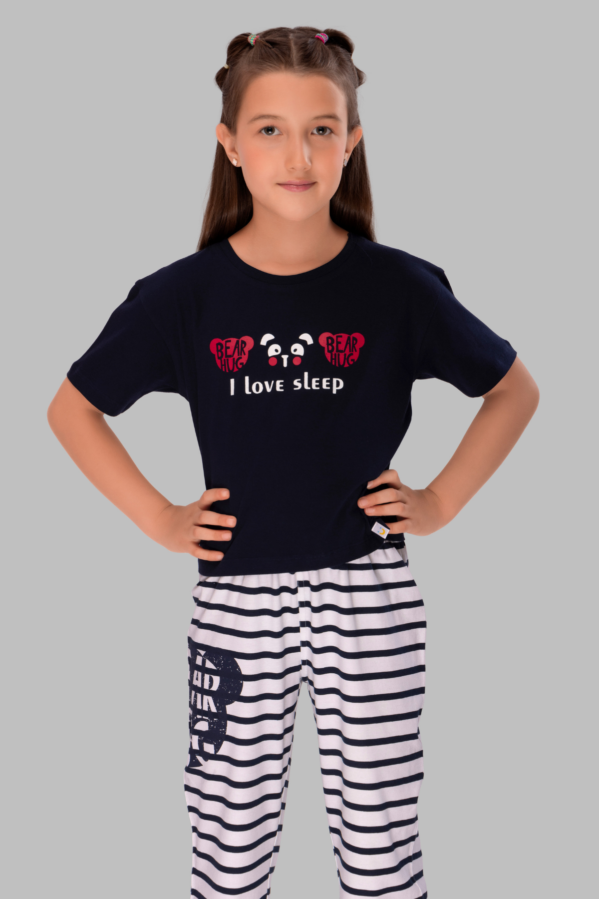 Stylish Stripes: Girls' Pajama Top Sets