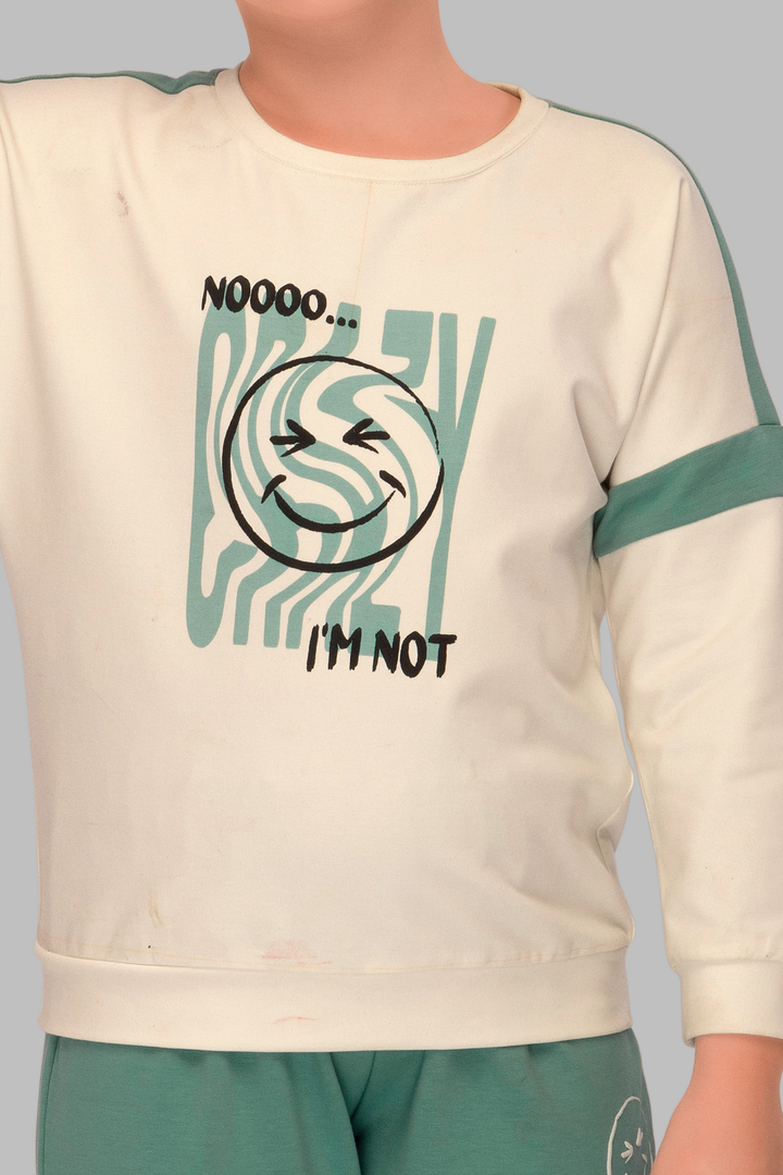 White Full Sleeves Track Suits For Girls