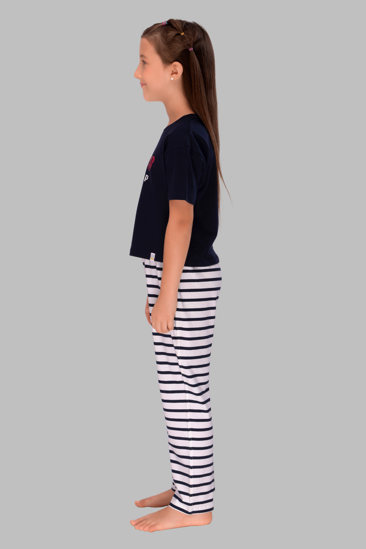 Stylish Stripes: Girls' Pajama Top Sets