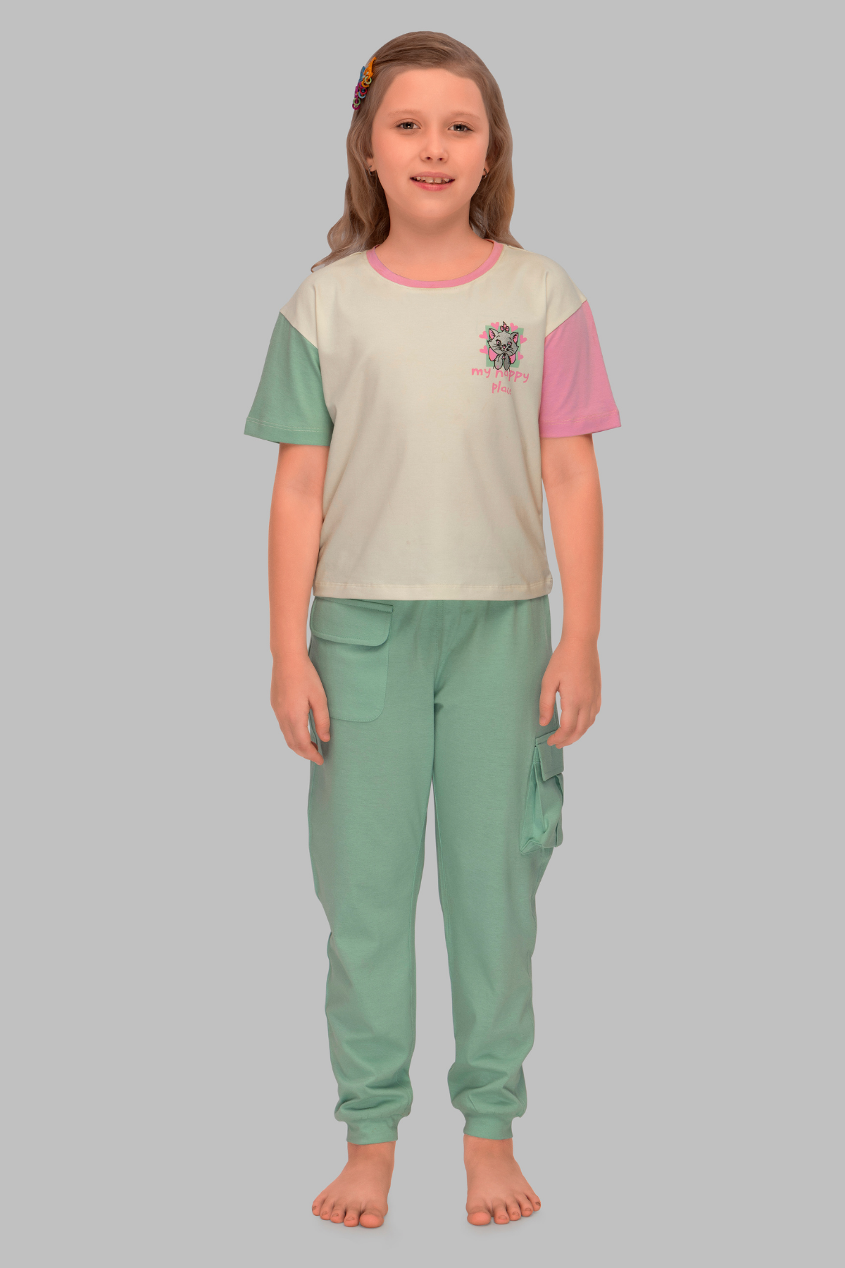 Color Blocked Top And Joggers Sets