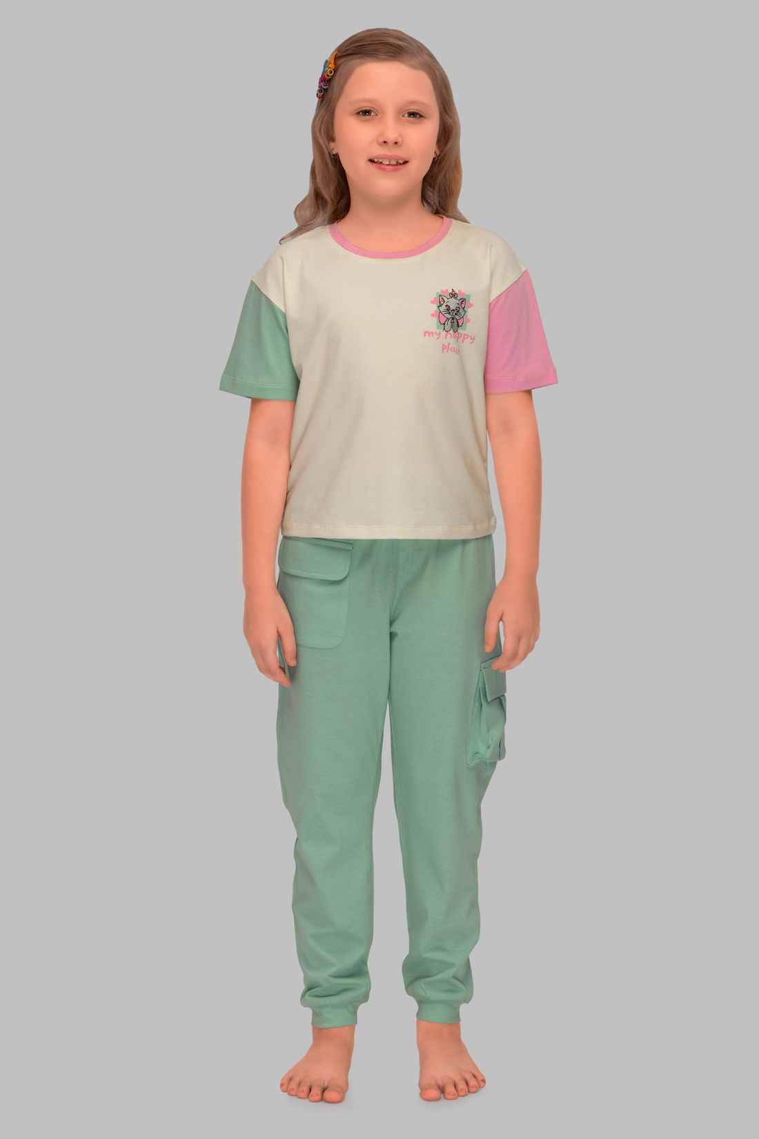 Color Blocked Top And Joggers Sets JG 25019