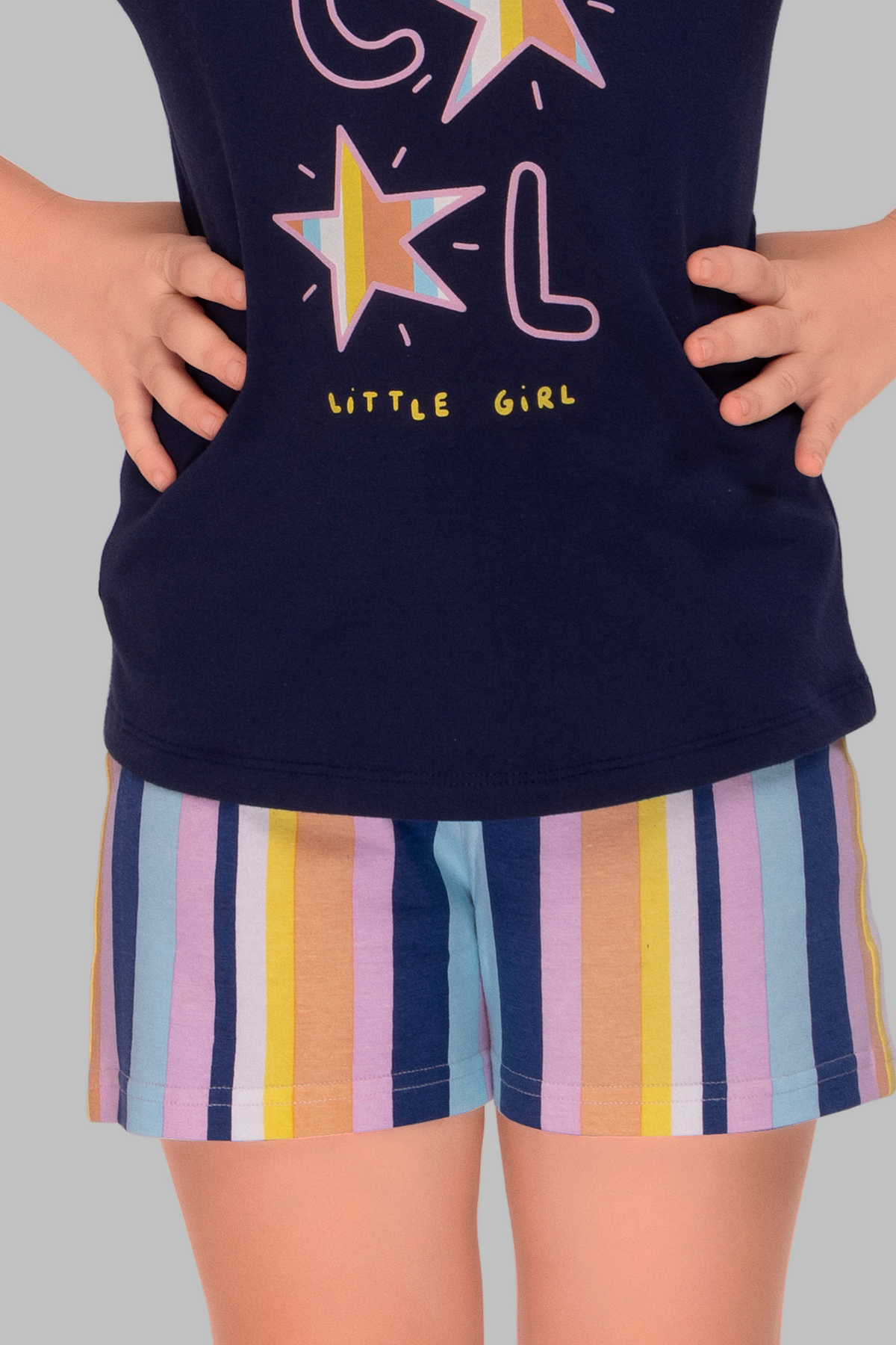 3 Piece Nightsuits Top Pajama Shorts Sets For Girls