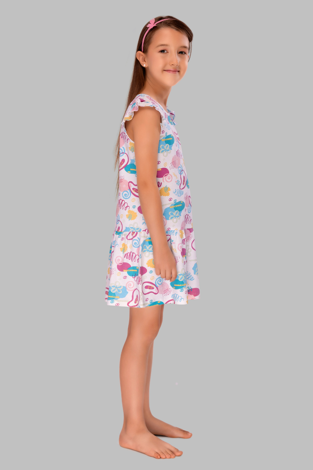 Scribbles And Doodles Lounge Frock For Girls