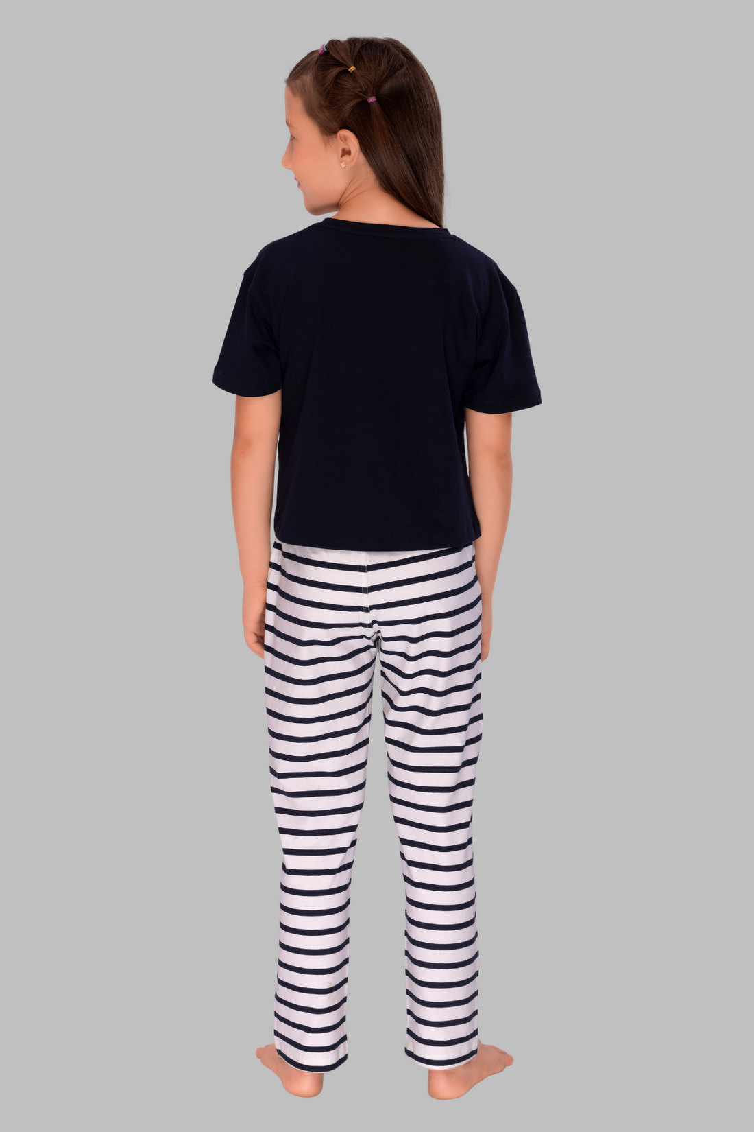 Stylish Stripes: Girls' Pajama Top Sets