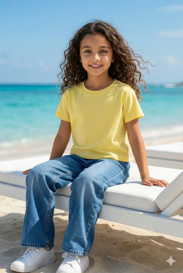 Yellow Lounge Tshirts For Girls TEE 25115