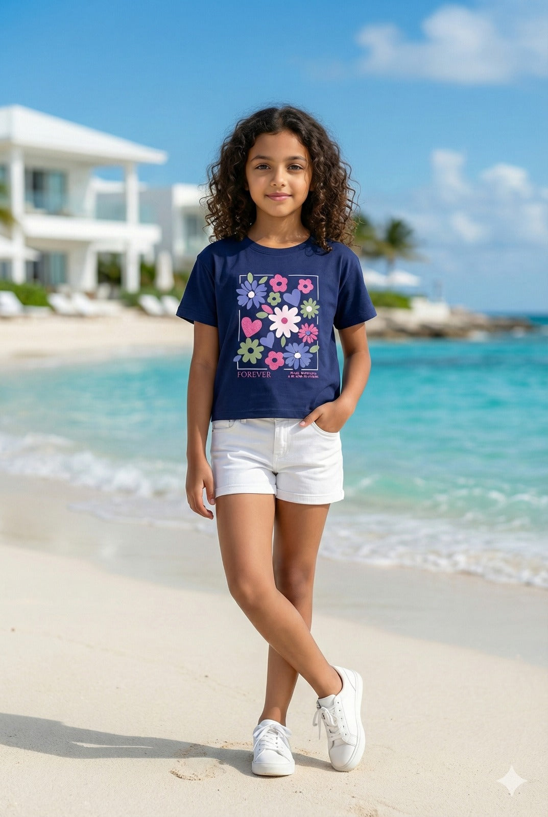 Royal Blue Lounge Tshirts For Girls TEE 25116