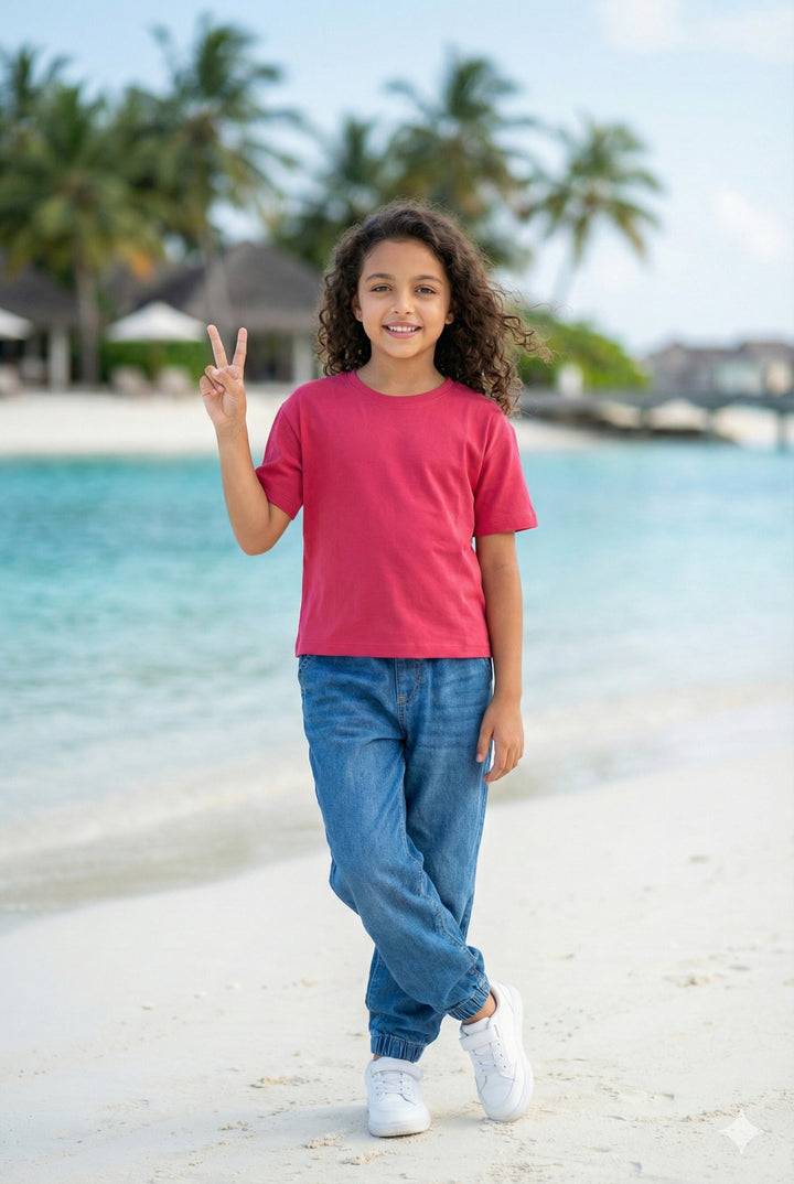 Red Lounge Tshirts For Girls TEE 25117