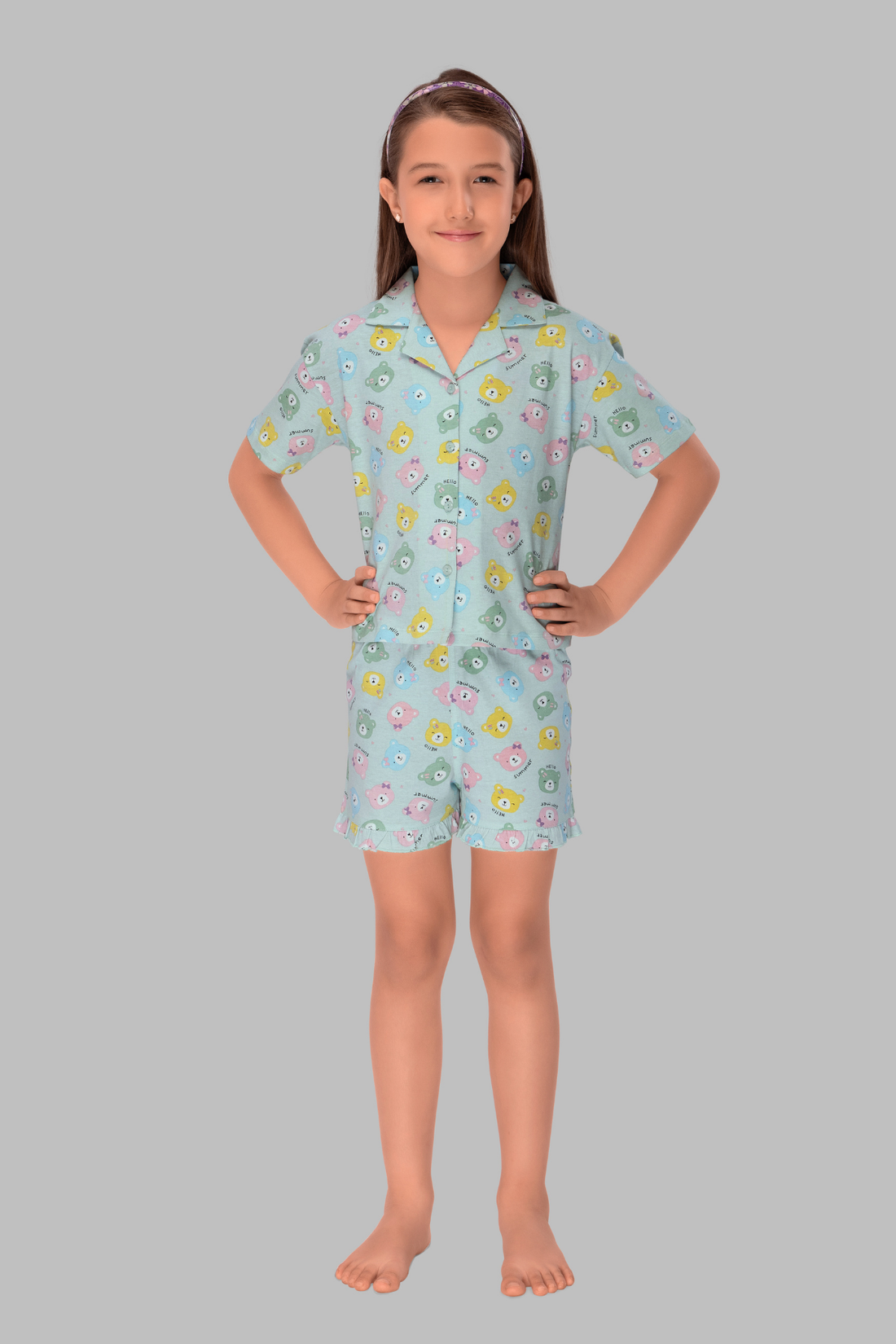 Teddy Bear Shirt And Shorts Sets For Girls