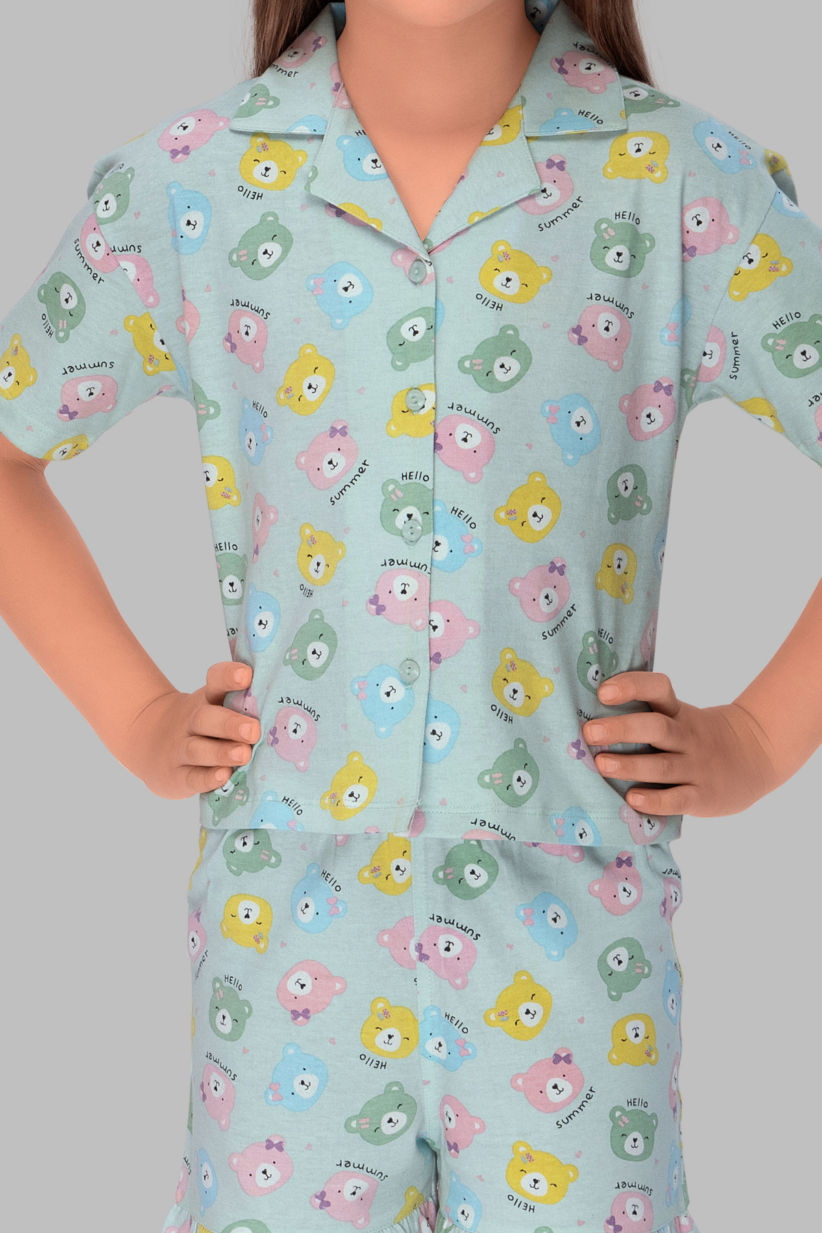 Teddy Bear Shirt And Shorts Sets For Girls CL 25100