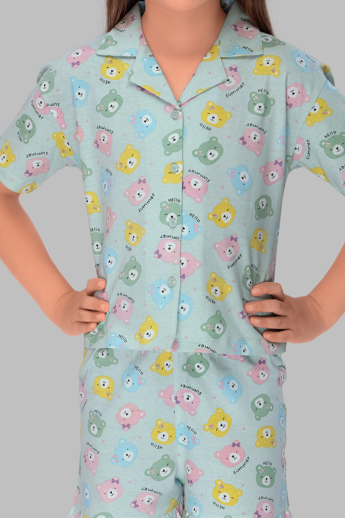 Teddy Bear Shirt And Shorts Sets For Girls CL 25100