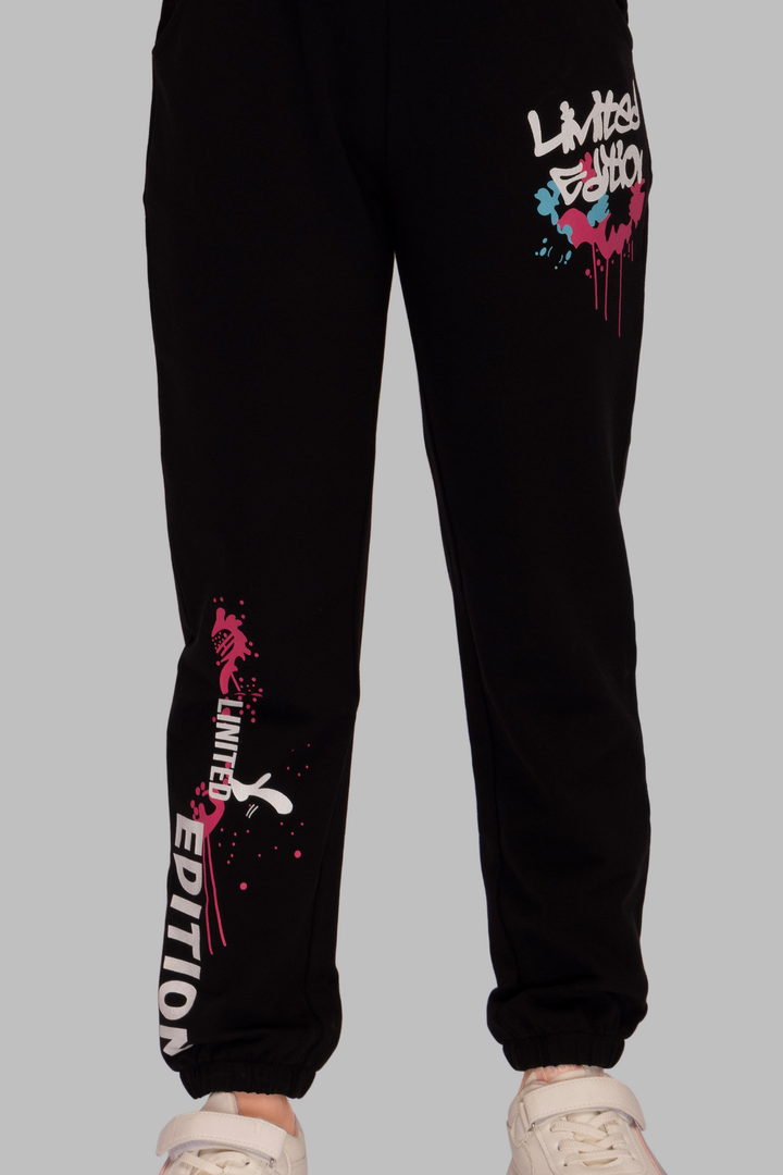 Black Full Sleeves Track Suits For Girls