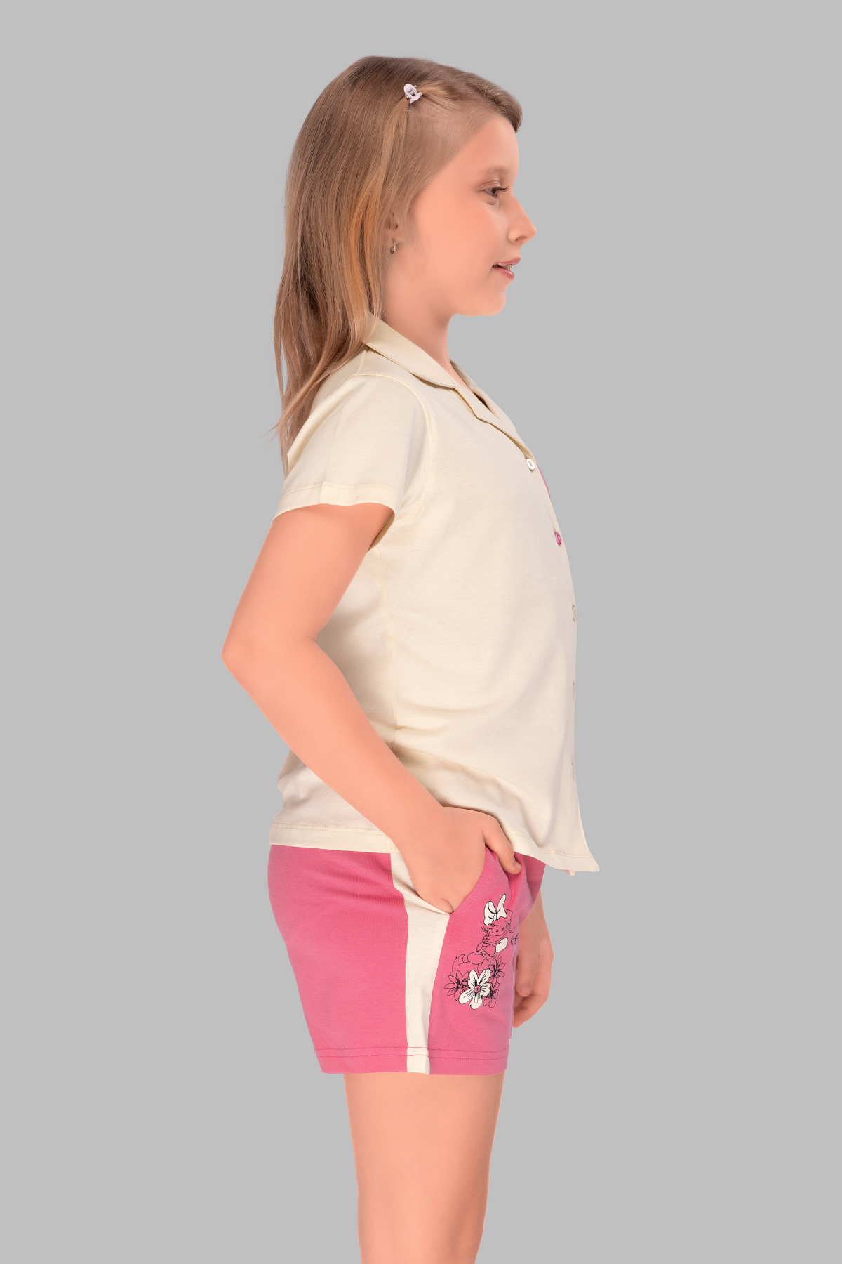 Duck Print Shirt And Shorts Sets For Girls