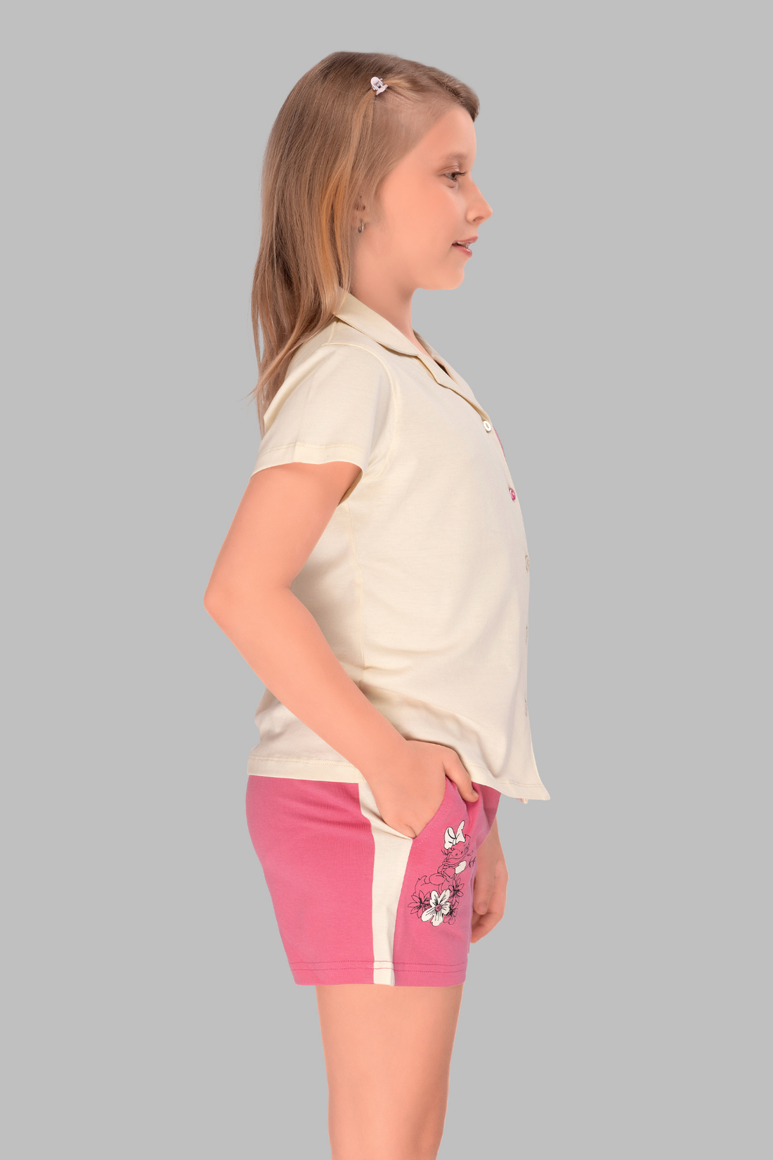 Duck Print Shirt And Shorts Sets For Girls