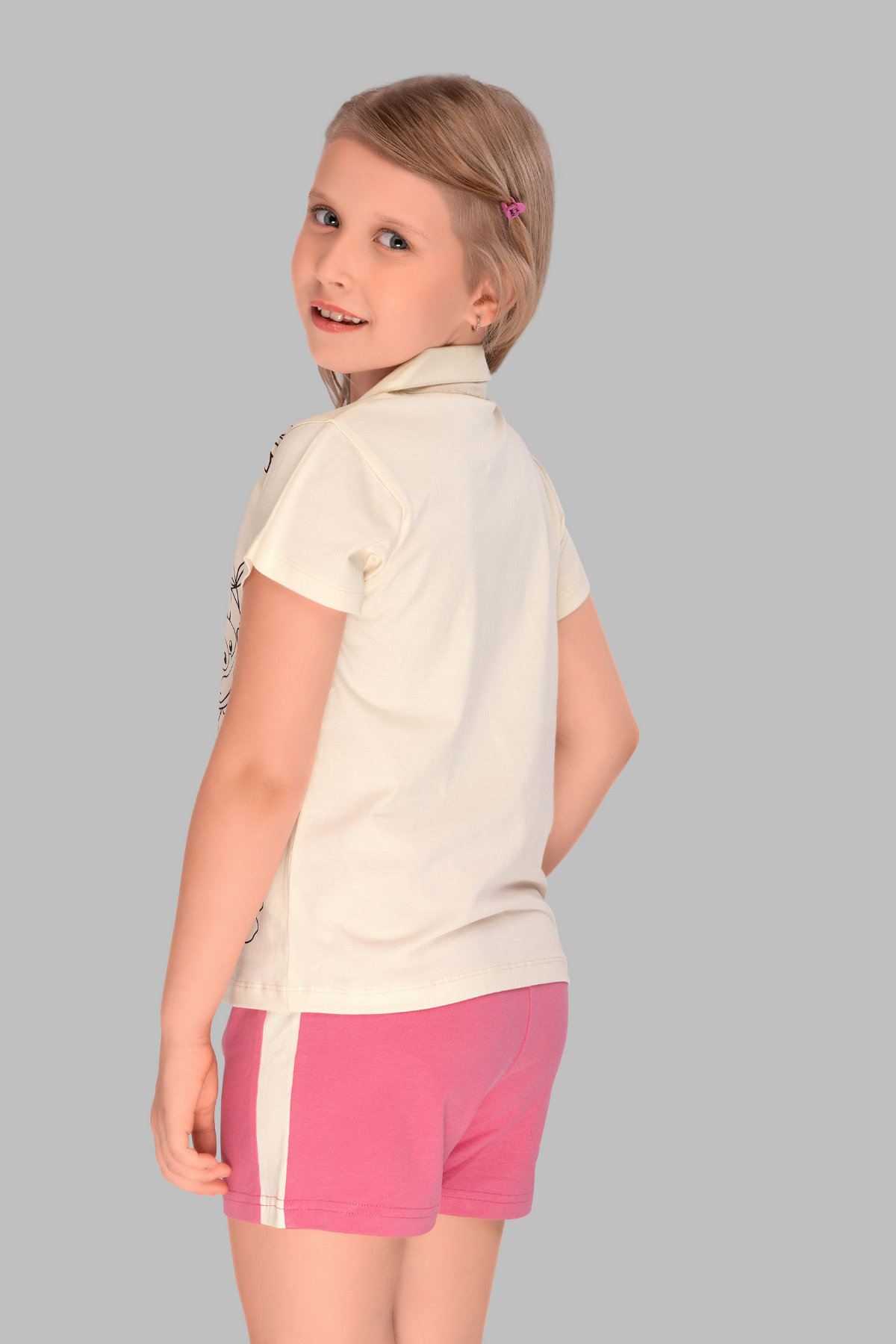 Duck Print Shirt And Shorts Sets For Girls