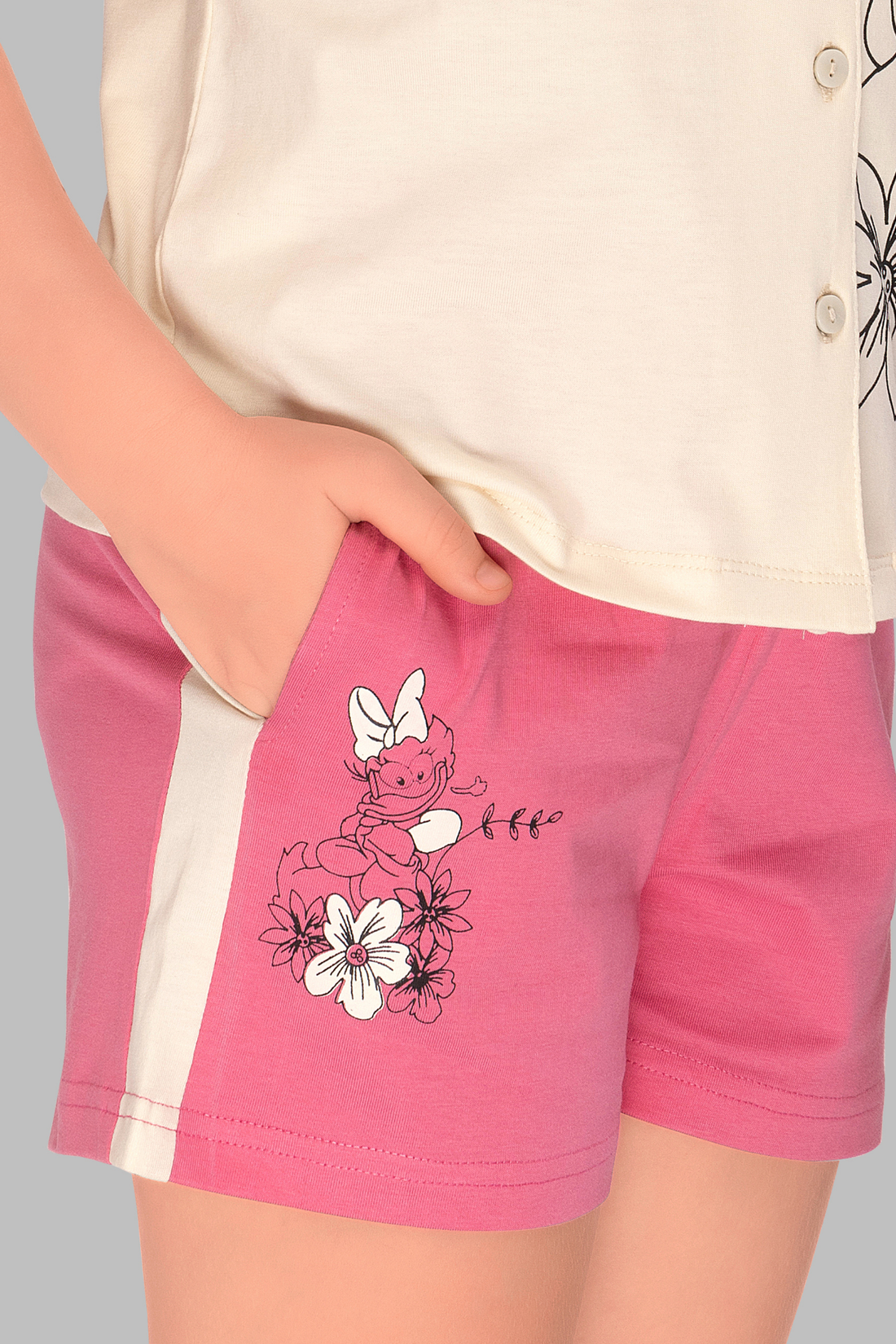 Duck Print Shirt And Shorts Sets For Girls