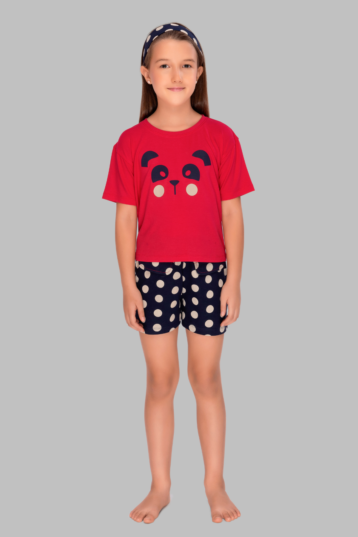 Red with Polka dots shorts