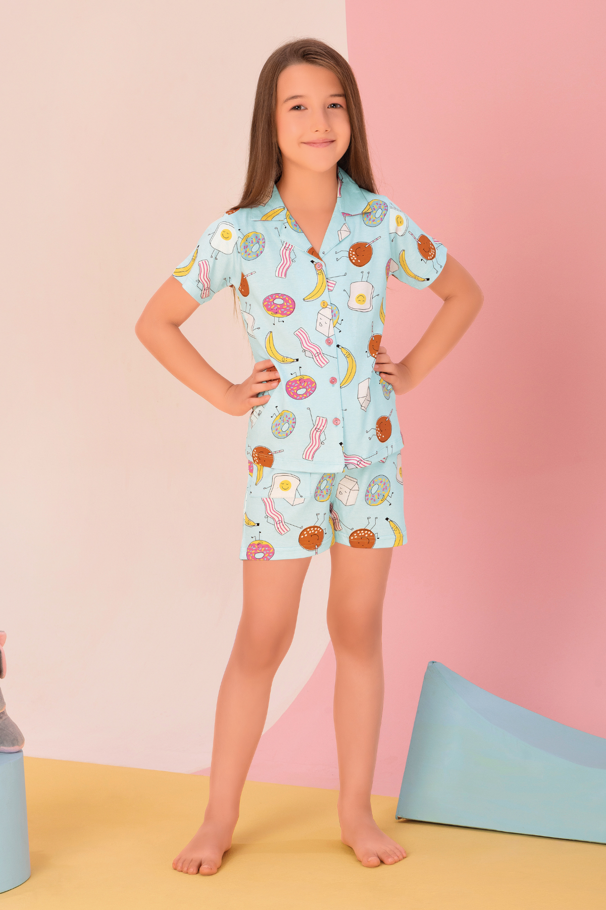 Fun Doughnuts Shirt And Shorts Sets For Girls