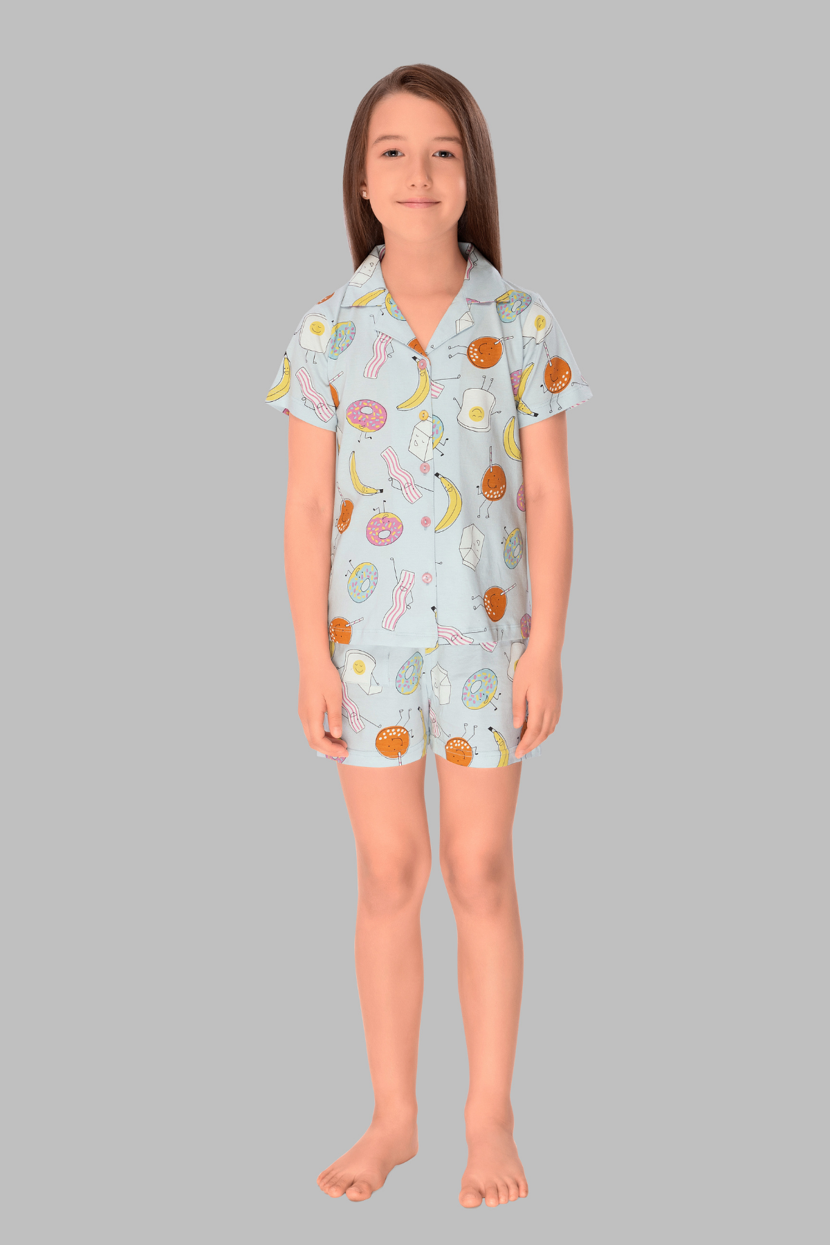 Fun Doughnuts Shirt And Shorts Sets For Girls