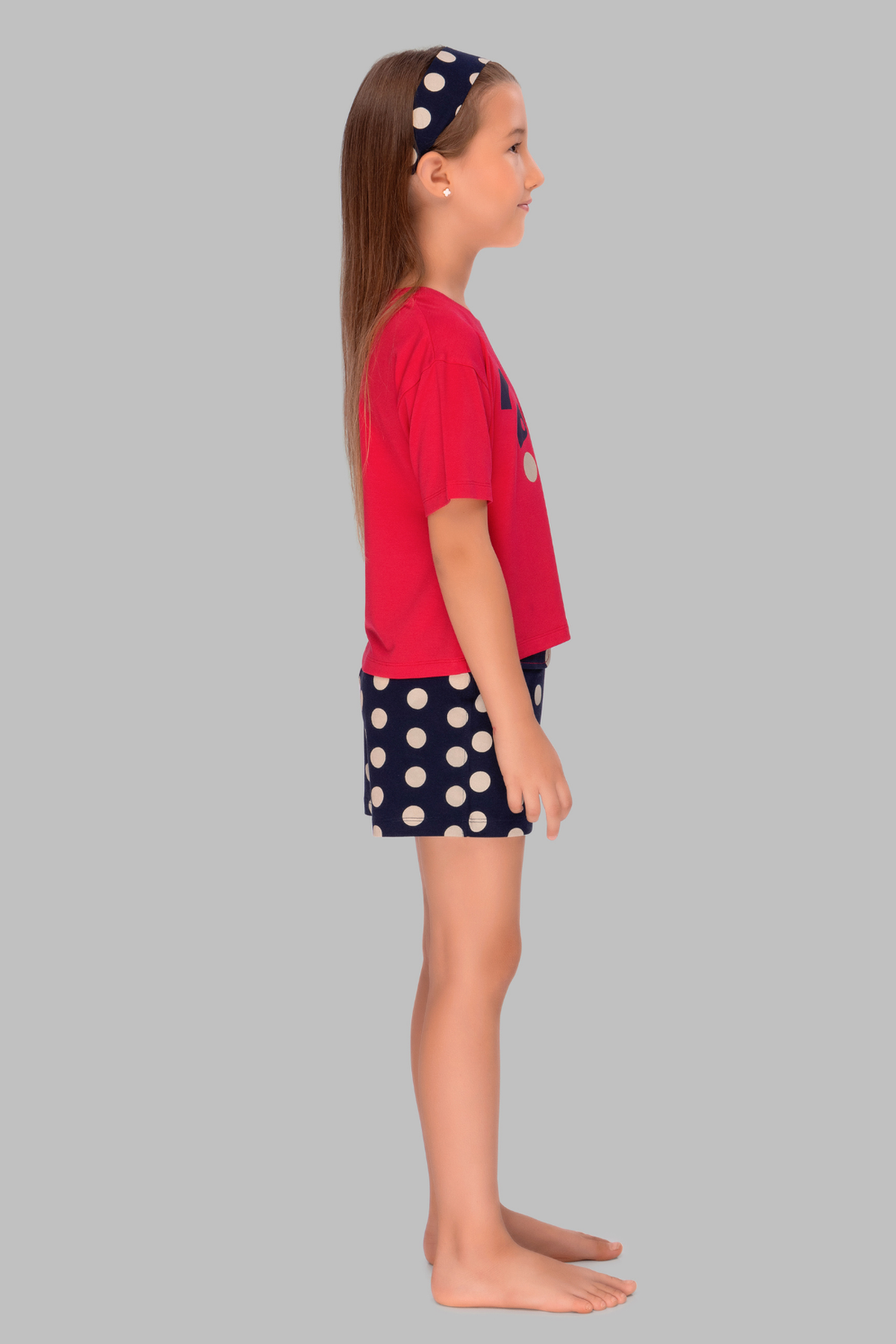 Red with Polka dots shorts
