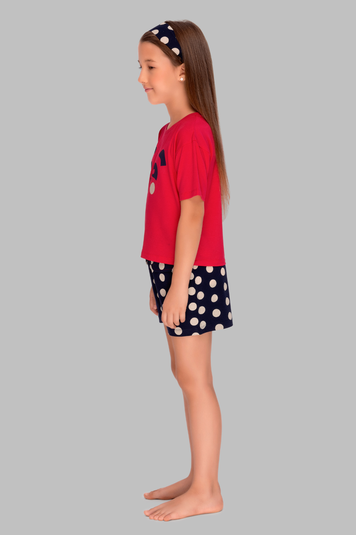 Red with Polka dots shorts
