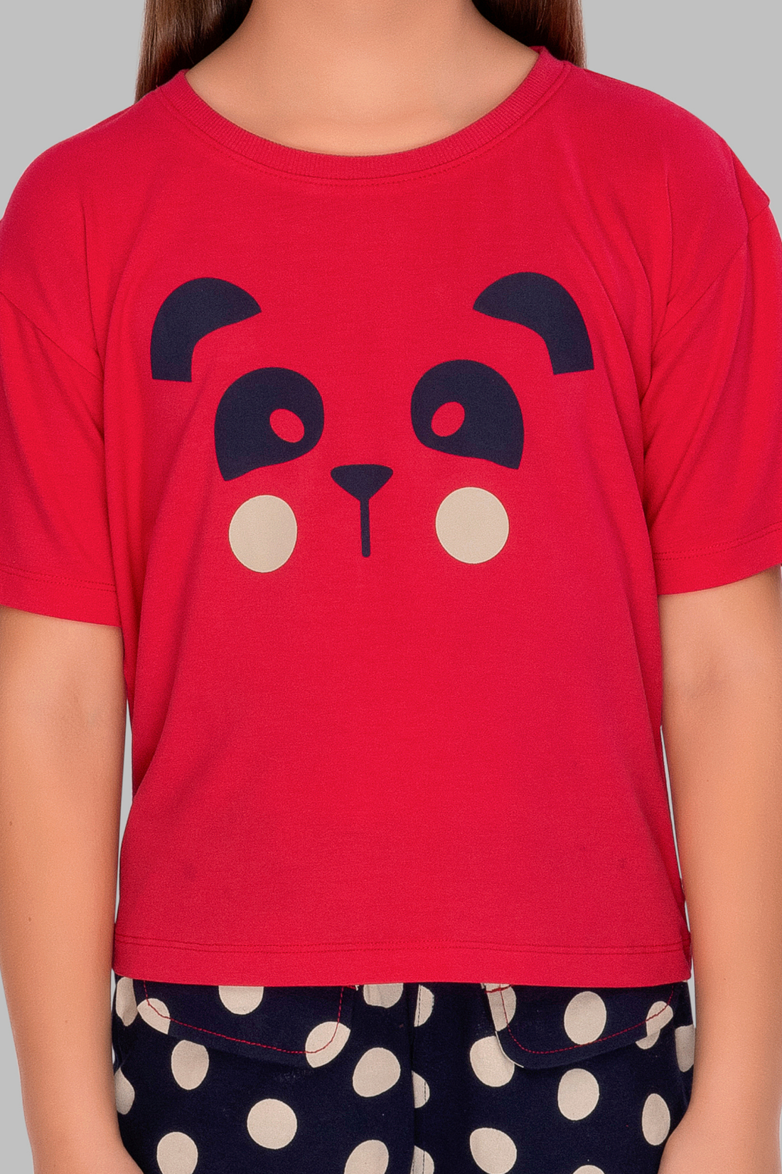 Red with Polka dots shorts SH 25040