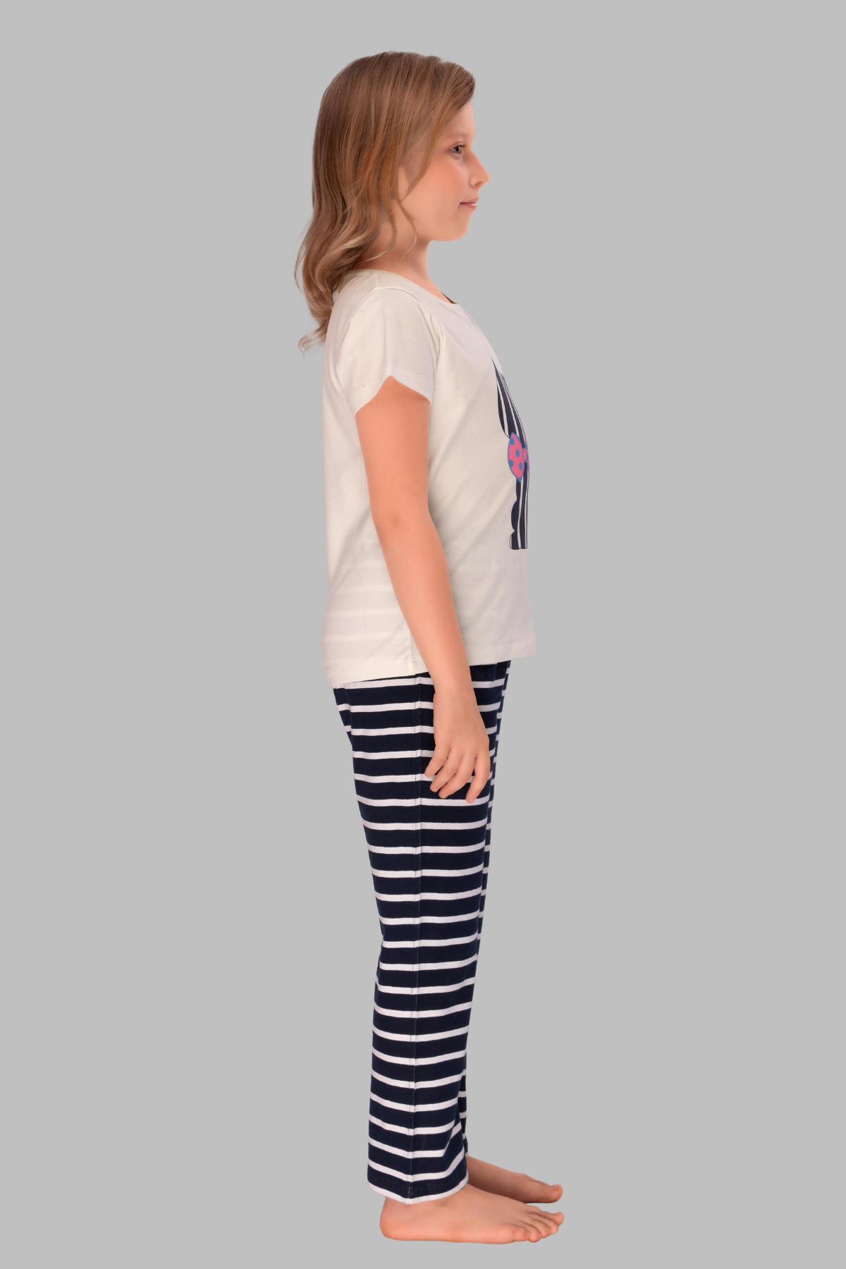 Meow in Style: Striped Kitty Pajama Set