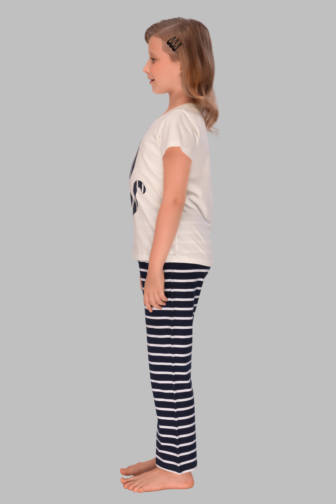 Meow in Style: Striped Kitty Pajama Set