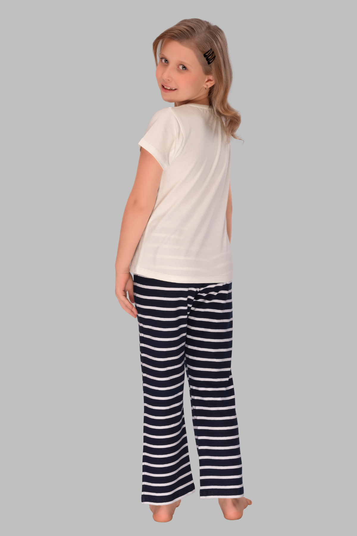 Meow in Style: Striped Kitty Pajama Set