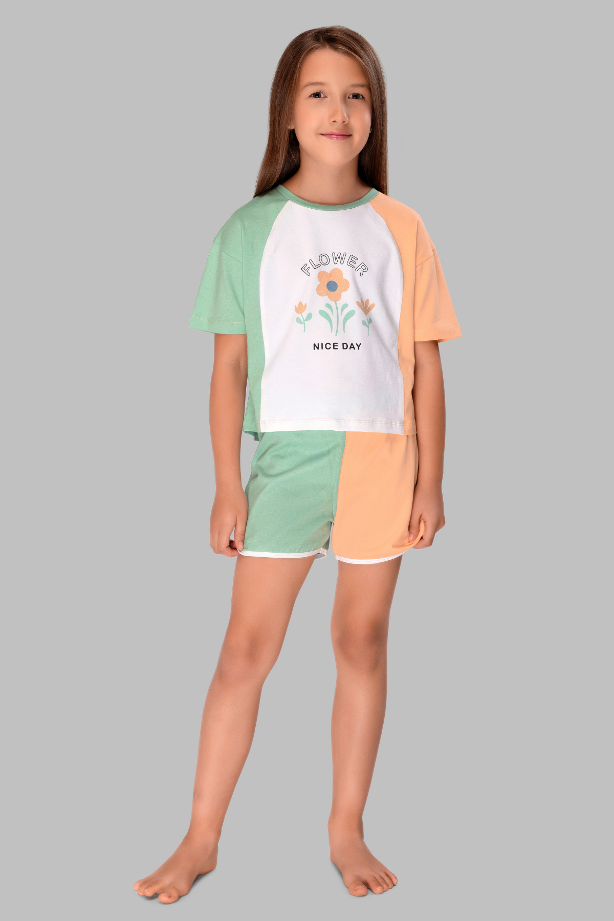 Floral Pastel shorts Set For Girls