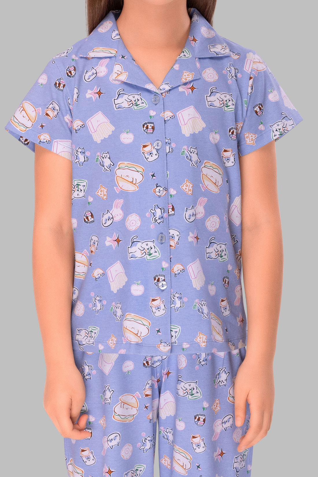 Solid Pastel Peach Shorts Set For Girls CL 25096