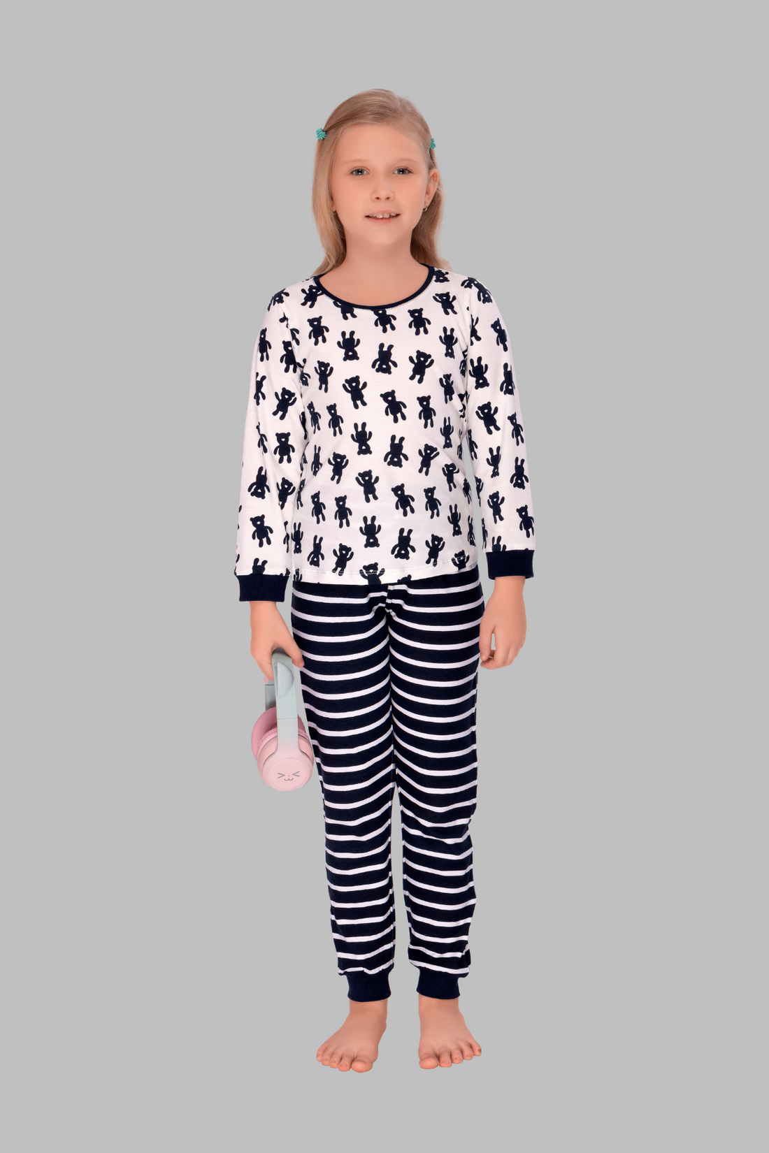 Striped Navy Bue Cozy Set CZ 25030