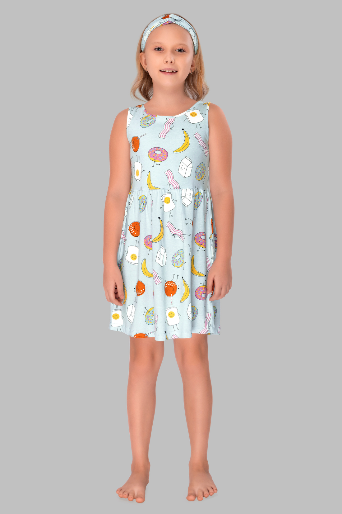 Fruity Doughnut Dreams Lounge Frock For Girls DR 25069