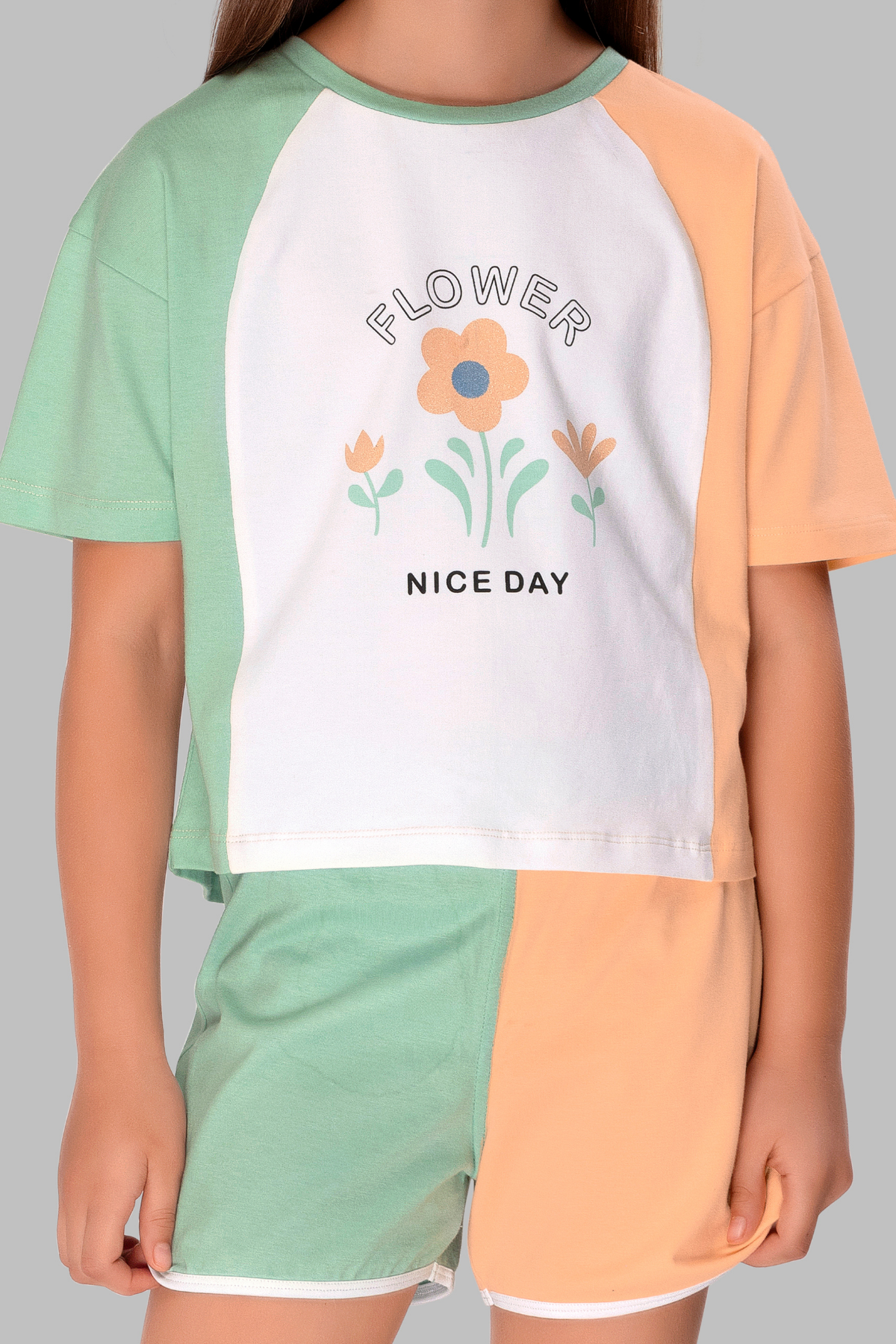 Floral Pastel shorts Set For Girls SH 25041