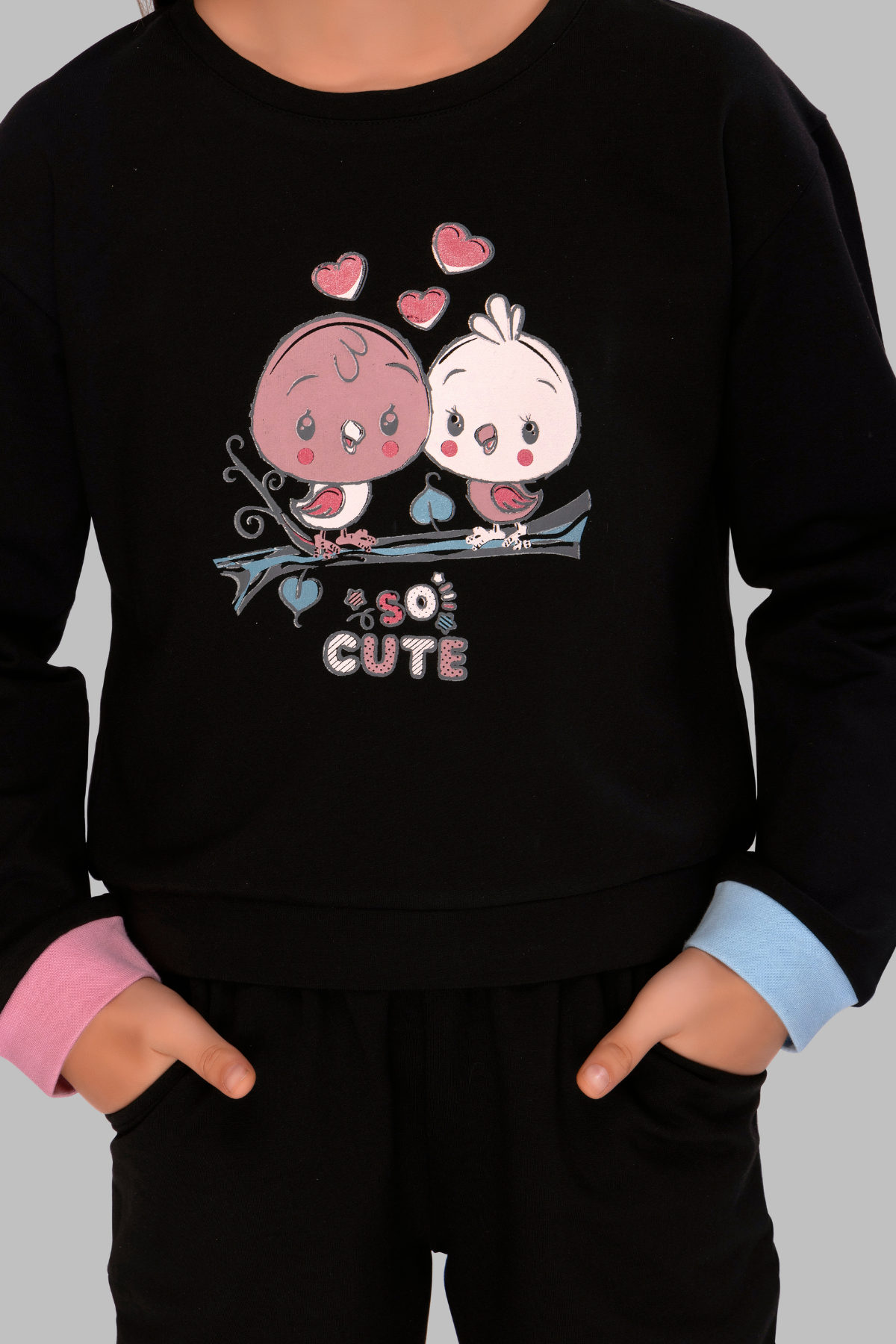 Black Full Sleeves Track Suits For Girls